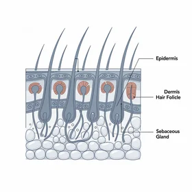 Scalp cross-section (tissue layers)